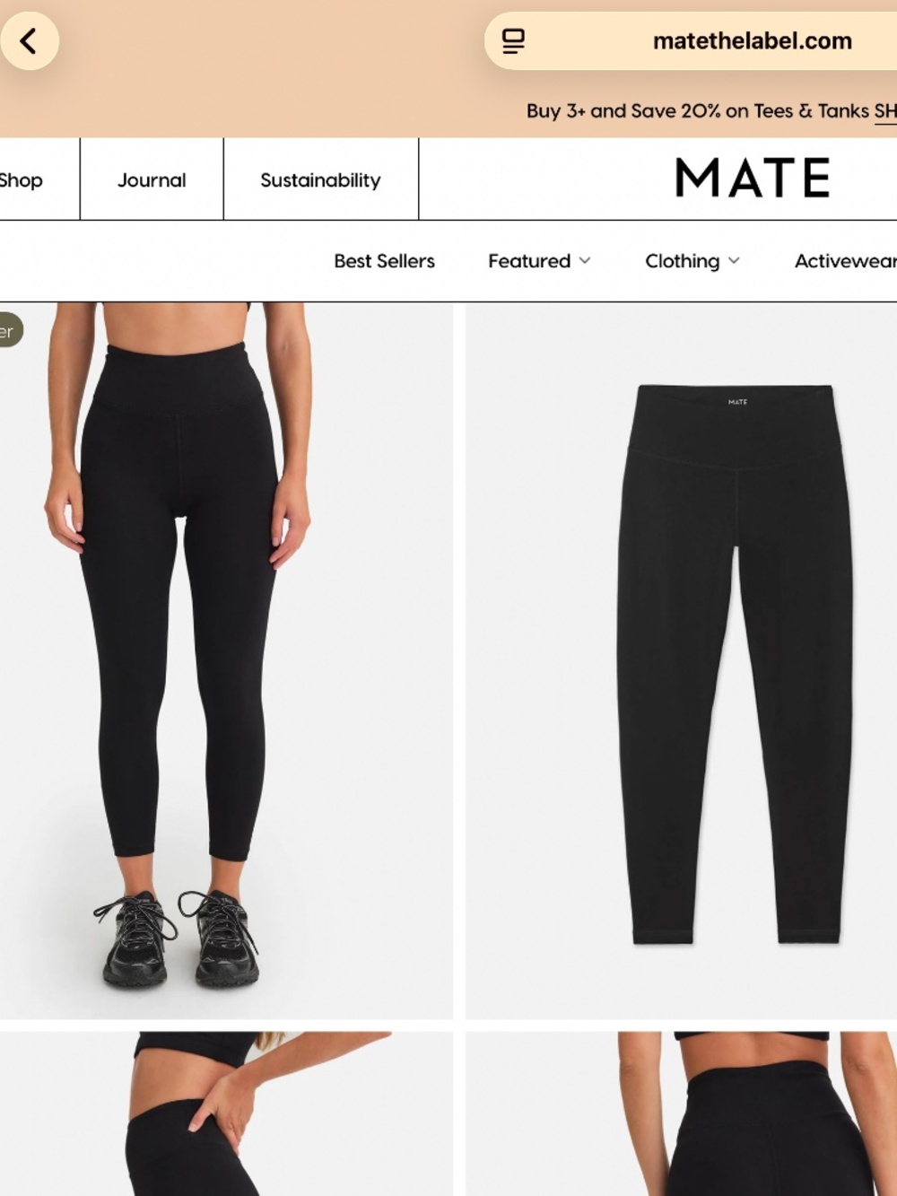 MATE THE LABEL ORGANIC STRETCH MIDI LEGGING